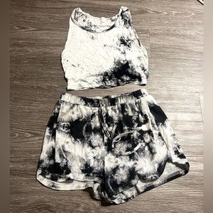 Grey tie-dye PJ set